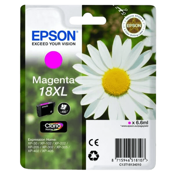 Epson Original 18 C13T18134012 XL magenta bläckpatron | Innehåll: 6,6 ml.
