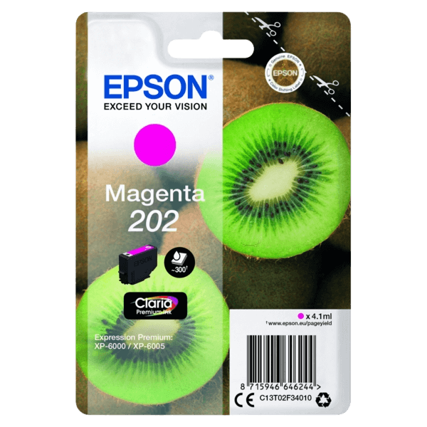 Epson Original 202 C13T02F34010 magenta bläckpatron | Innehåll: 300 sidor