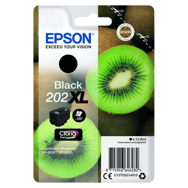 Epson Original 202 C13T02G14010 XL svart bläckpatron | Innehåll: 13,8 ml.