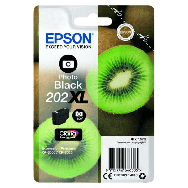 Epson Original 202 C13T02H14010 XL foto svart bläckpatron | Innehåll: 7,9 ml.