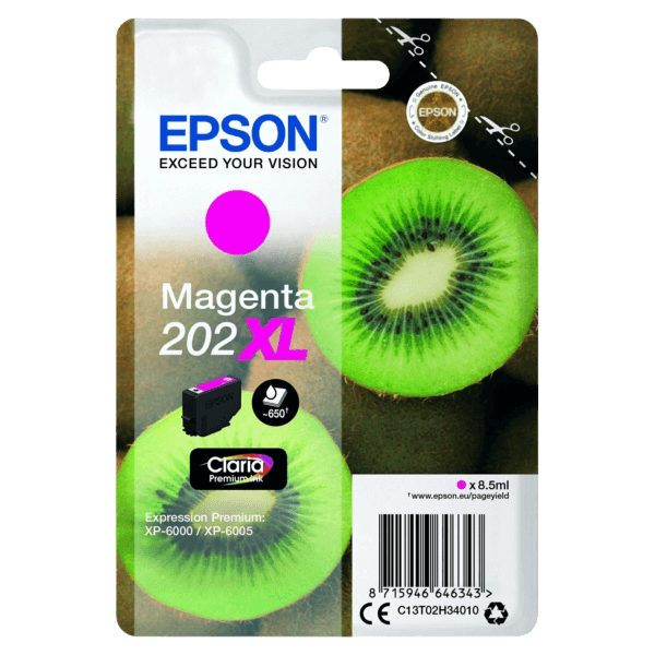 Epson Original 202 C13T02H34010 XL magenta bläckpatron | Innehåll: 650 sidor