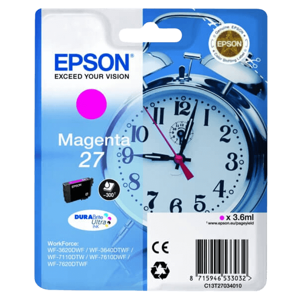 Epson Original 27 C13T27034012 magenta bläckpatron | Innehåll: 3.6 ml.