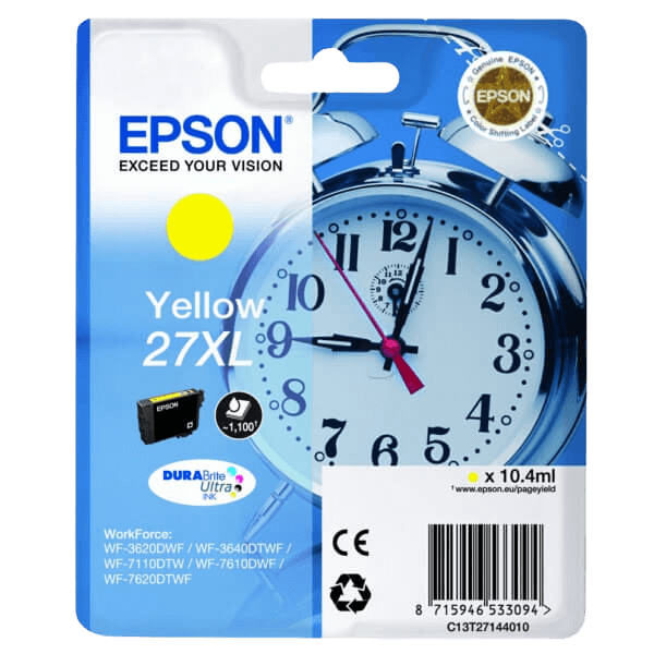 Epson Original 27 C13T27144012 XL gul bläckpatron | Innehåll: 10.4 ml.