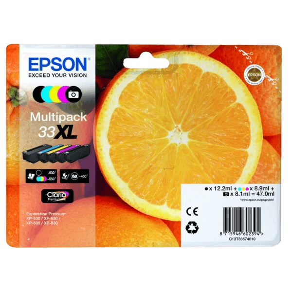 Epson Original 33XL C13T33574011 CMYK rabattpaket | Innehåll: 47 ml.