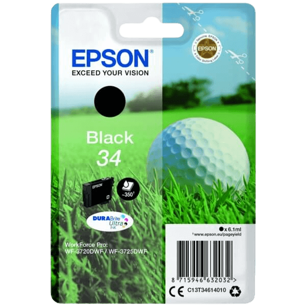 Epson Original 34 C13T34614010 svart bläckpatron | Innehåll: 6,1 ml.