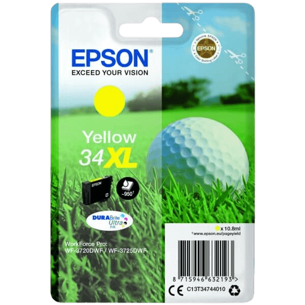 Epson Original 34 C13T34744010 XL gul bläckpatron | Innehåll: 10,8 ml.