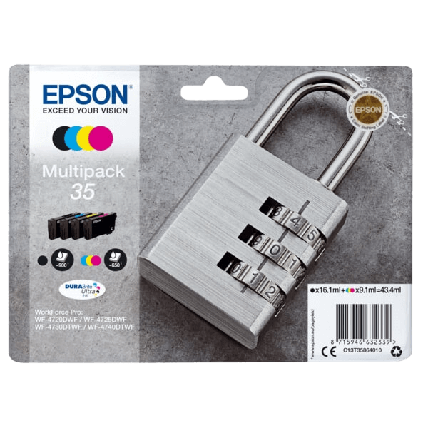 Epson Original 35 C13T35864010 CMYK rabattpaket | Innehåll: 43,4 ml.