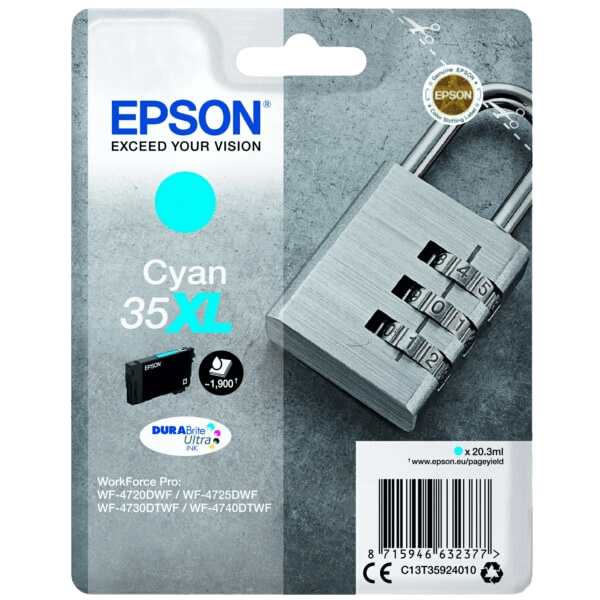 Epson Original 35 C13T35924010 XL cyan bläckpatron | Innehåll: 20,3 ml.
