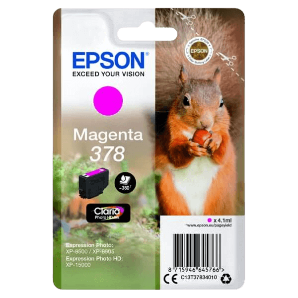 Epson Original 378 C13T37834010 magenta bläckpatron | Innehåll: 4,1 ml.