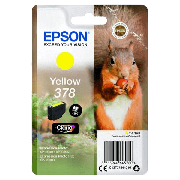 Epson Original 378 C13T37844010 gul bläckpatron | Innehåll: 4,1 ml.