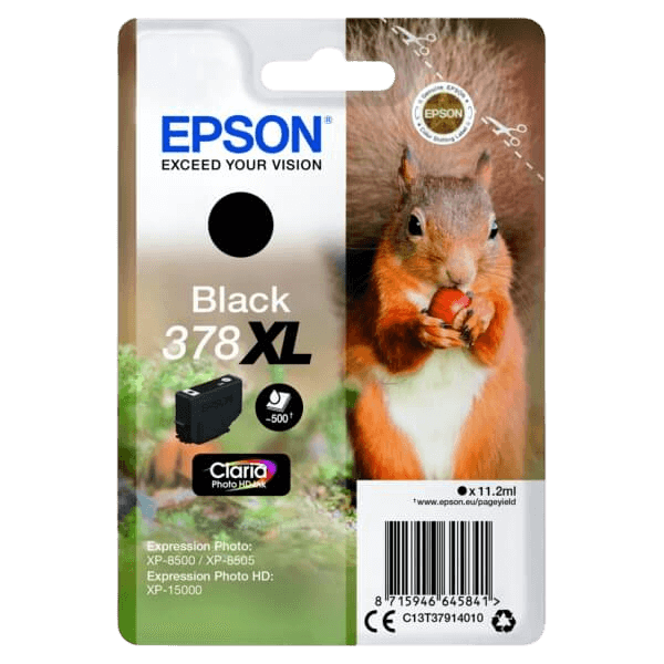 Epson Original 378 C13T37914010 XL svart bläckpatron | Innehåll: 11,2 ml.