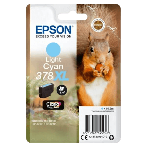 Epson Original 378 C13T37954010 XL ljus cyan bläckpatron | Innehåll: 10,3 ml.