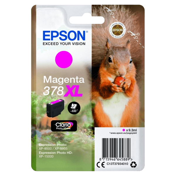 Epson Original 378 C13T37934010 XL magenta bläckpatron | Innehåll: 830 sidor