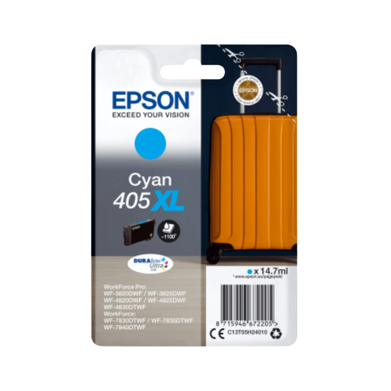 Epson Original 405XL C13T05H24010 cyan bläckpatron | Innehåll: 14,7 ml.
