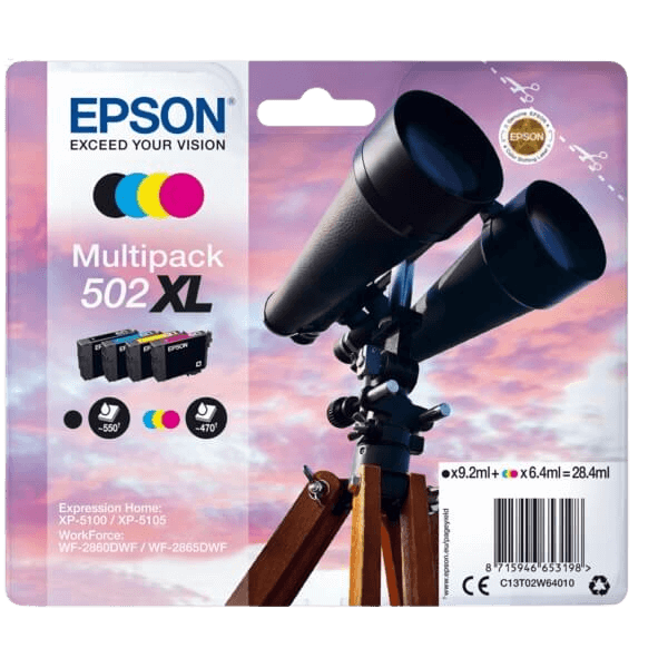 Epson Original 502XL C13T02W64010 CMYK rabattpaket | Innehåll: 1960 sidor