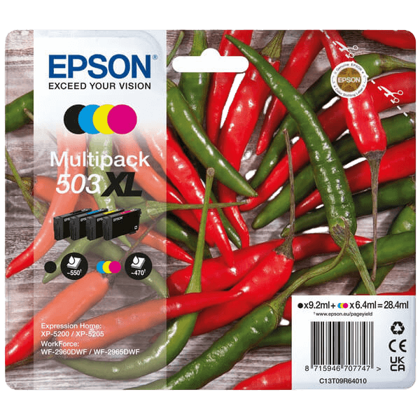 Epson Original 503XL C13T09R64010 CMYK rabattpaket | Innehåll: 9,2 + 3x 6,4 ml.
