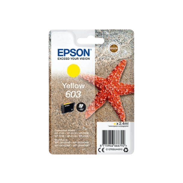 Epson Original 603 C13T03U44010 gul bläckpatron | Innehåll: 2,4 ml.