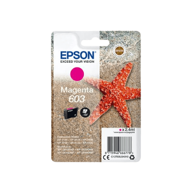 Epson Original 603 C13T03U34010 magenta bläckpatron | Innehåll: 2,4 ml.