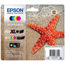 Epson Original 603XL/603 C13T03A94010 CMYK rabattpaket | Innehåll: 8,9 + 3x2,4 ml.