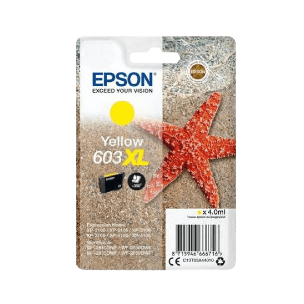 Epson Original 603XL C13T03A44010 gul bläckpatron | Innehåll: 4 ml.