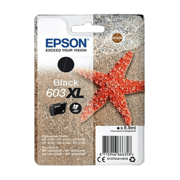 Epson Original 603XL C13T03A14010 svart bläckpatron | Innehåll: 8,9 ml.