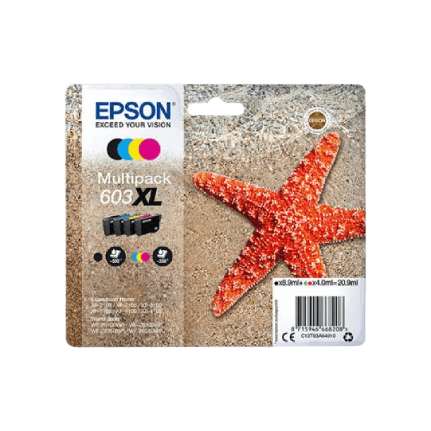 Epson Original 603XL C13T03A64010 CMYK rabattpaket | Innehåll: 8,9 + 3x4 ml.