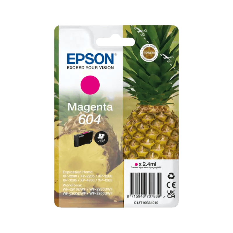 Epson Original 604 C13T10G34010 magenta bläckpatron | Innehåll: 2,4 ml.