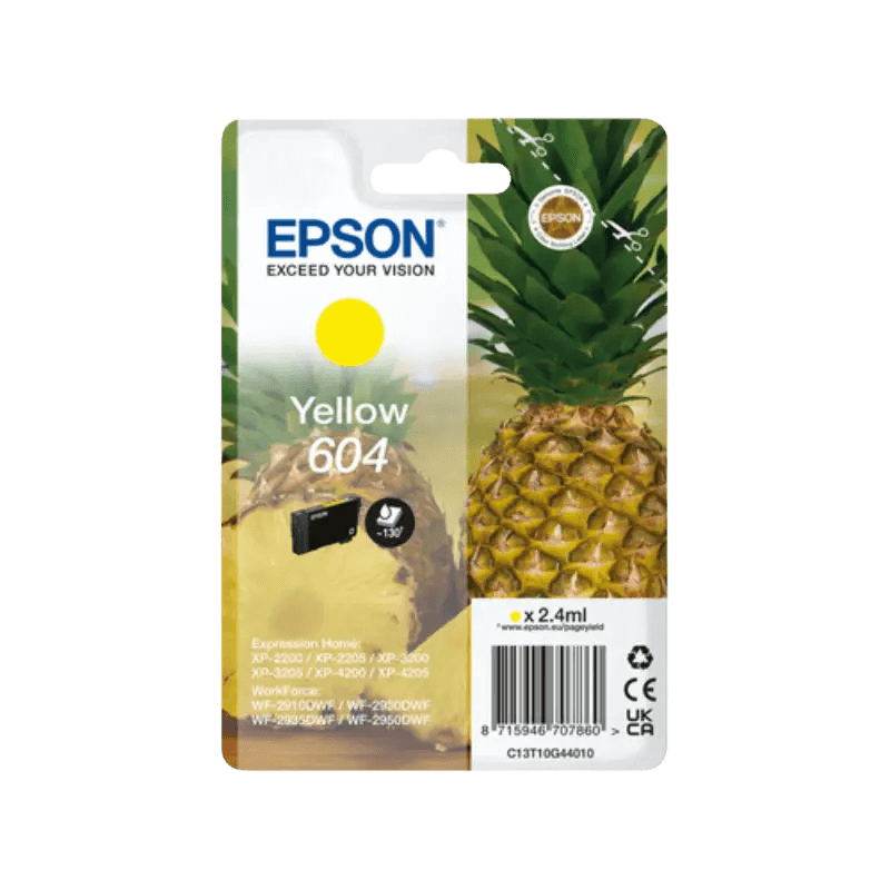 Epson Original 604 C13T10G44010 gul bläckpatron | Innehåll: 2,4 ml.