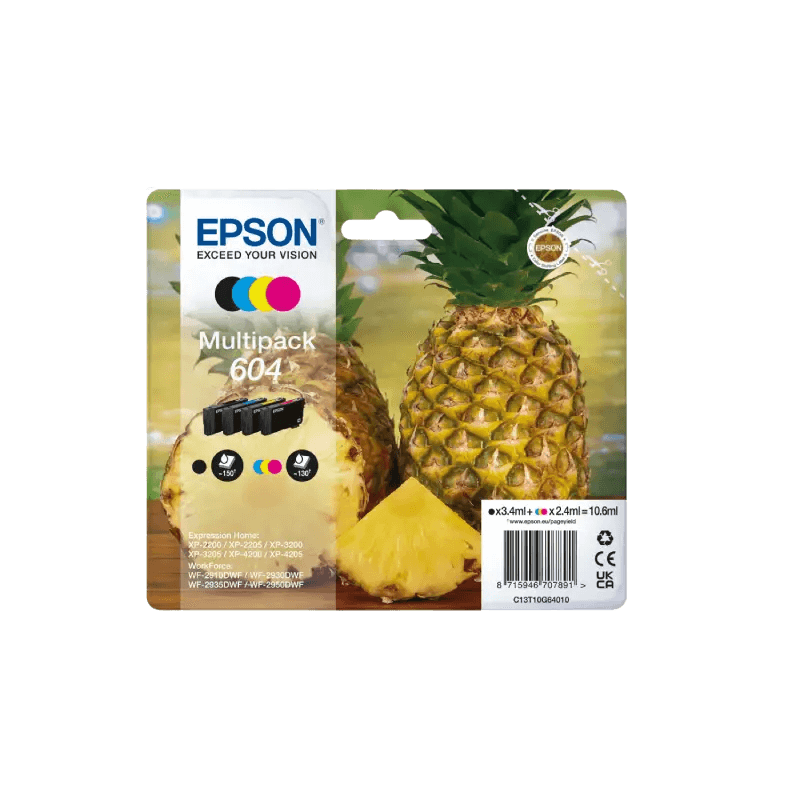 Epson Original 604 C13T10G64010 CMYK rabattpaket | Innehåll: 3,4 + 3x 2,4 ml.