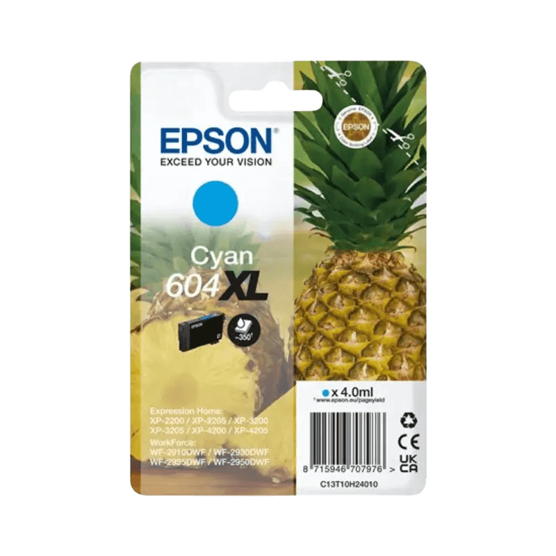 Epson Original 604XL C13T10H24010 cyan bläckpatron | Innehåll: 4 ml.