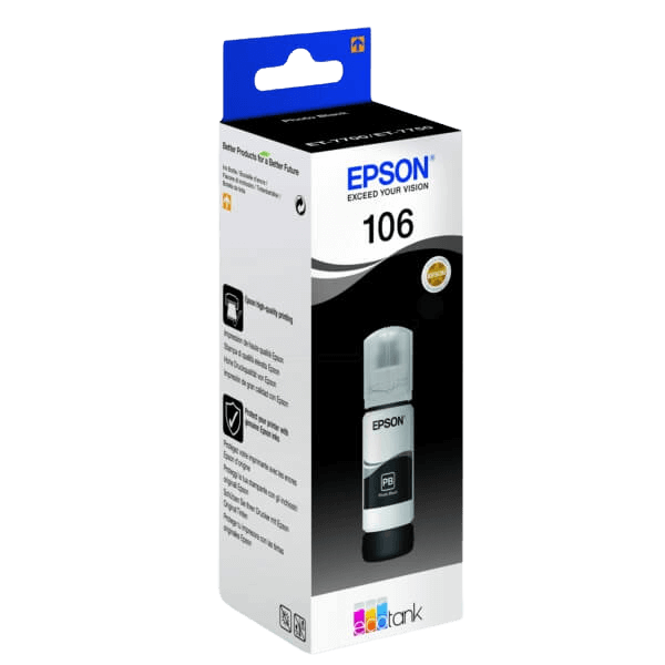 Epson Original 106 C13T00R140 foto svart bläck refill | Innehåll: 70 ml.
