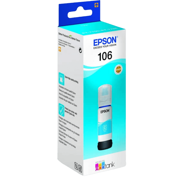 Epson Original 106 C13T00R240 cyan bläck refill | Innehåll: 70 ml.