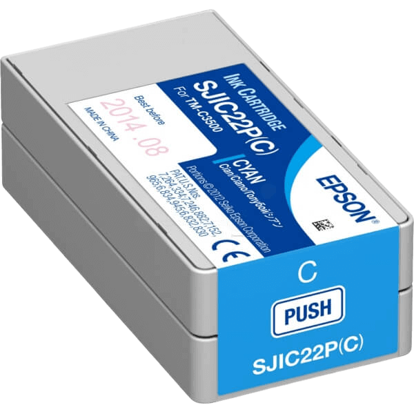 Epson Original SJIC22P C33S020602 cyan bläckpatron | Innehåll: 32,5 ml.