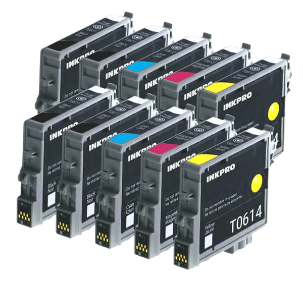 PixoJet Epson T0611 rabattpaket - 10 st.