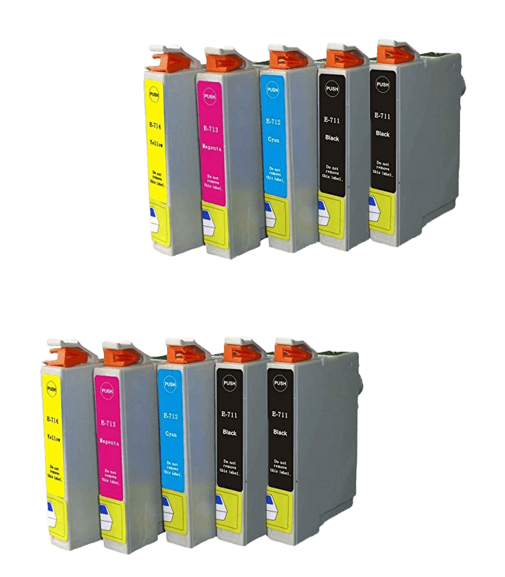 PixoJet Epson T0711 rabattpaket - 10 st.