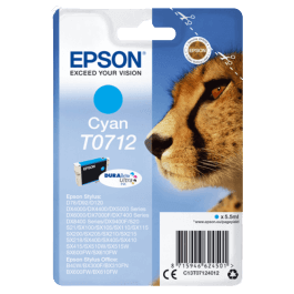 Epson Original T0712 C13T07124012 cyan bläckpatron | Innehåll: 5,5 ml.
