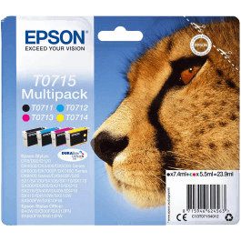 Epson Original T0715 C13T07154012 CMYK rabattpaket | Innehåll: 23,9 ml.