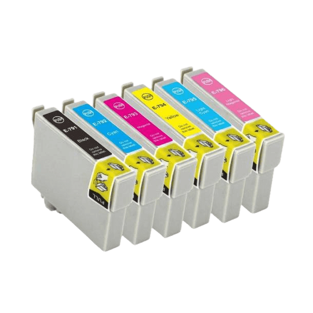 PixoJet Epson T0791 XL rabattpaket - 6 st.
