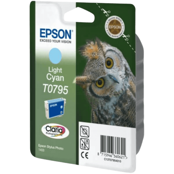 Epson Original T0795 C13T07954010 XL ljus cyan bläckpatron | Innehåll: 11,1 ml.