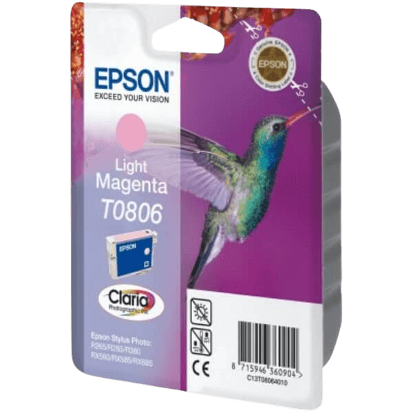 Epson Original T0806 C13T08064011 ljus magenta bläckpatron | Innehåll: 7,4 ml.