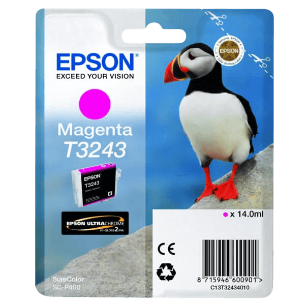 Epson Original T3243 C13T32434010 magenta bläckpatron | Innehåll: 14 ml.