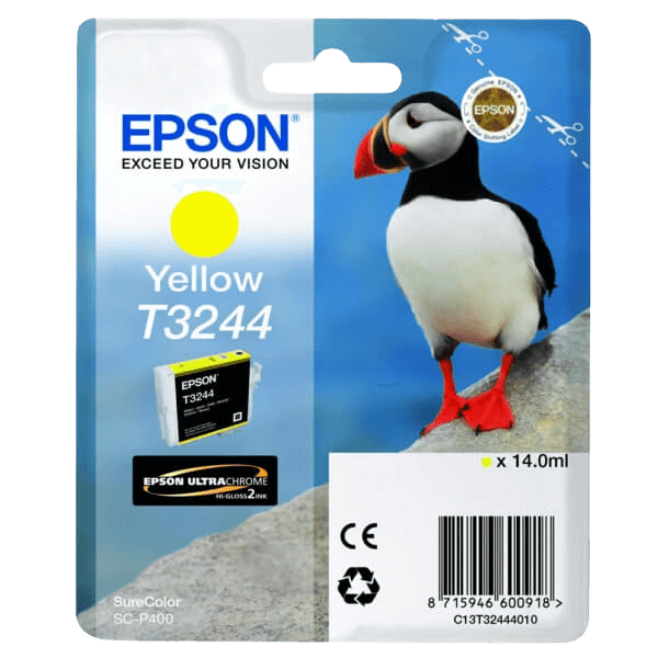 Epson Original T3244 C13T32444010 gul bläckpatron | Innehåll: 14 ml.