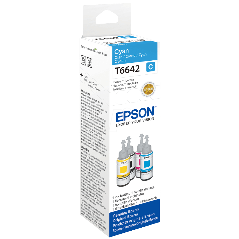 Epson Original T6642 C13T664240 cyan bläck refill | Innehåll: 70 ml.