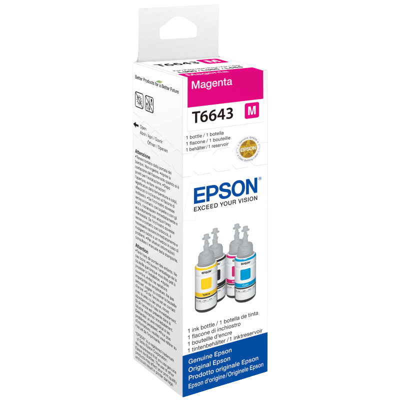 Epson Original T6643 C13T664340 magenta bläck refill | Innehåll: 70 ml.