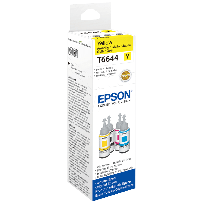 Epson Original T6644 C13T664440 gul bläck refill | Innehåll: 70 ml.
