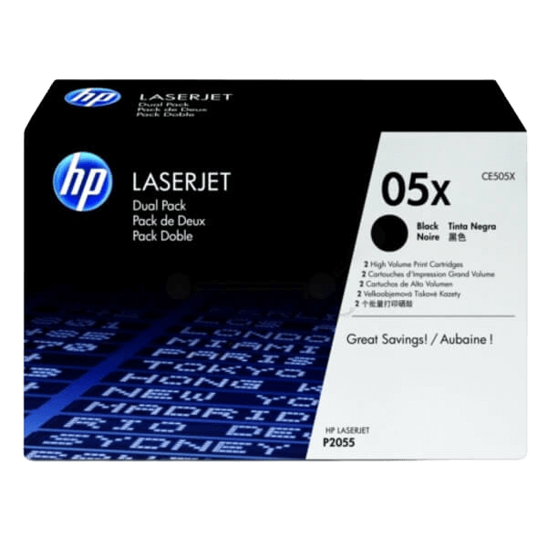 HP Original 05X CE505XD XL twin pack svart toner | Innehåll: 13000 sidor