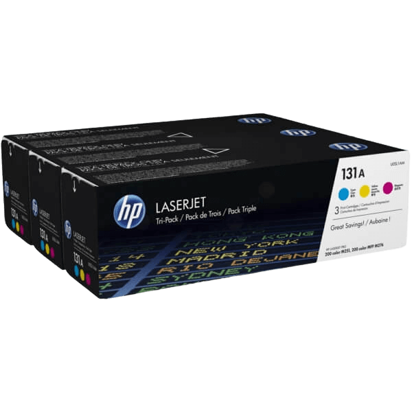 HP Original 131A U0SL1AM 3 färger i en rabattpaket | Innehåll: 5400 sidor