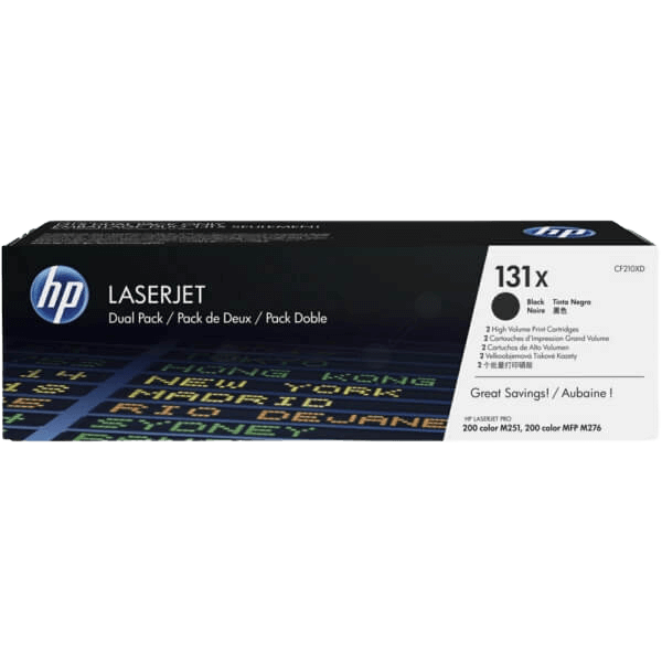 HP Original 131X CF210XD twin pack svart toner | Innehåll: 4800 sidor