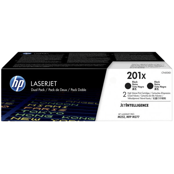 HP Original 201X CF400XD XL twin pack svart toner | Innehåll: 5600 sidor