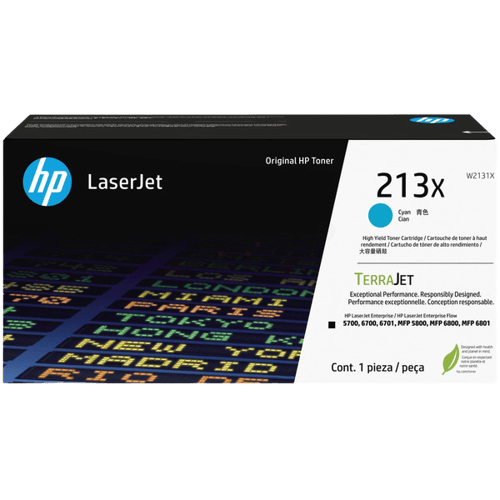 HP Original 213X W2131X XL cyan toner | Innehåll: 6000 sidor